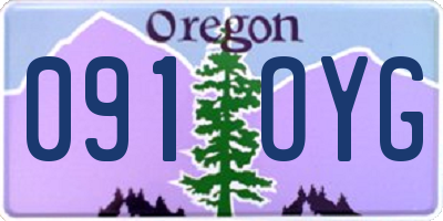 OR license plate 091OYG