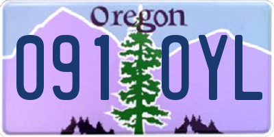 OR license plate 091OYL