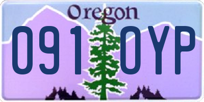 OR license plate 091OYP