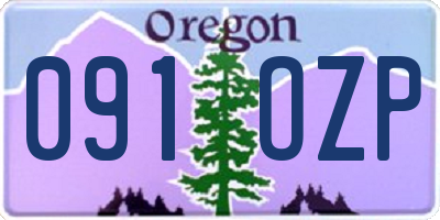OR license plate 091OZP
