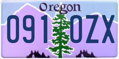 OR license plate 091OZX