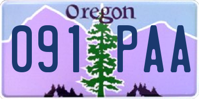 OR license plate 091PAA