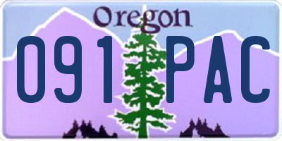 OR license plate 091PAC
