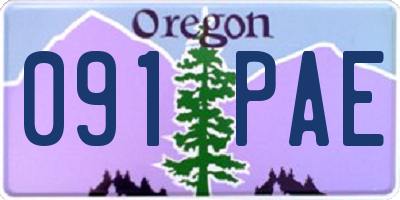 OR license plate 091PAE