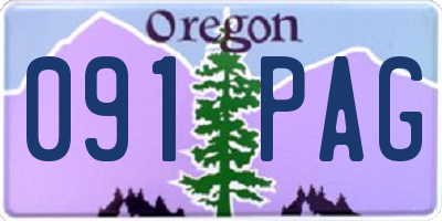 OR license plate 091PAG