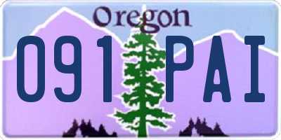OR license plate 091PAI