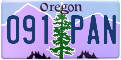 OR license plate 091PAN