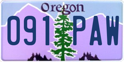 OR license plate 091PAW