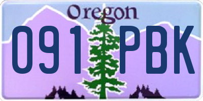 OR license plate 091PBK