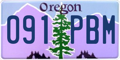OR license plate 091PBM