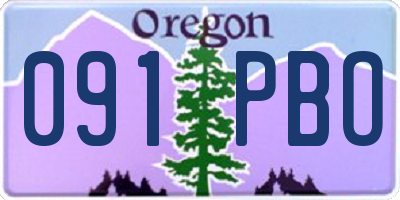 OR license plate 091PBO