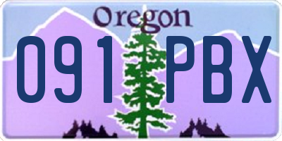 OR license plate 091PBX