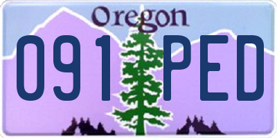 OR license plate 091PED