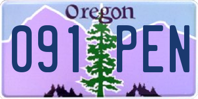 OR license plate 091PEN