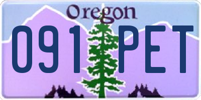 OR license plate 091PET