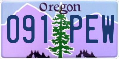OR license plate 091PEW