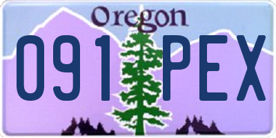 OR license plate 091PEX