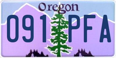 OR license plate 091PFA