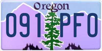OR license plate 091PFO