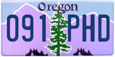 OR license plate 091PHD