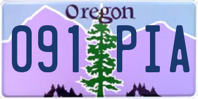 OR license plate 091PIA