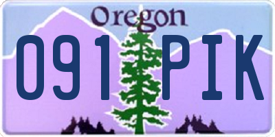 OR license plate 091PIK