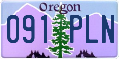 OR license plate 091PLN