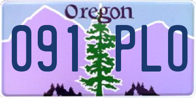 OR license plate 091PLO