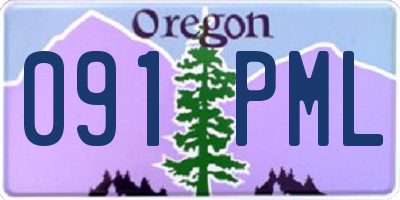OR license plate 091PML