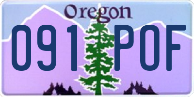 OR license plate 091POF