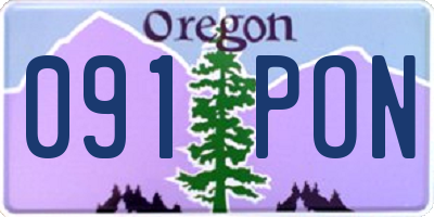 OR license plate 091PON