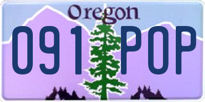 OR license plate 091POP