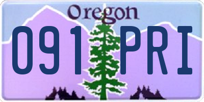 OR license plate 091PRI