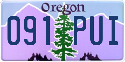 OR license plate 091PUI