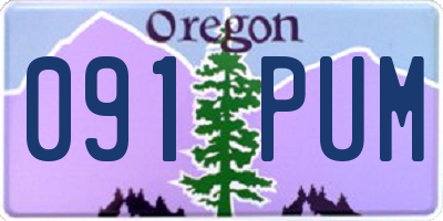 OR license plate 091PUM