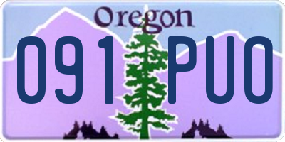 OR license plate 091PUO