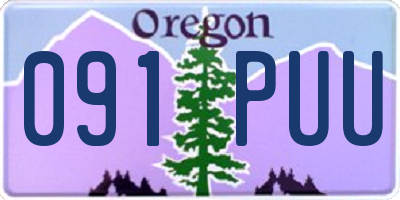 OR license plate 091PUU