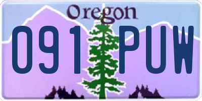 OR license plate 091PUW