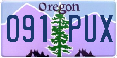OR license plate 091PUX