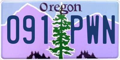 OR license plate 091PWN