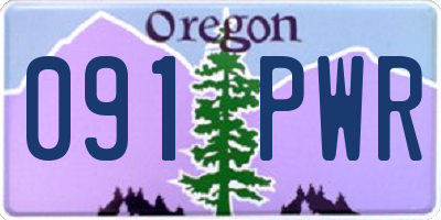 OR license plate 091PWR