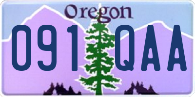 OR license plate 091QAA