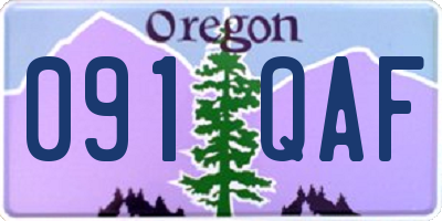 OR license plate 091QAF