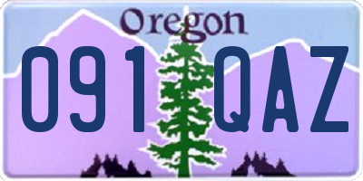 OR license plate 091QAZ