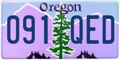 OR license plate 091QED