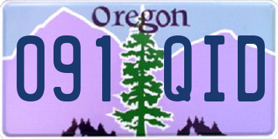 OR license plate 091QID