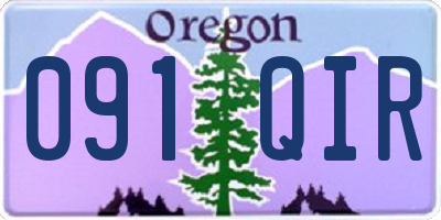 OR license plate 091QIR