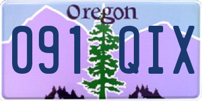 OR license plate 091QIX