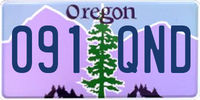 OR license plate 091QND