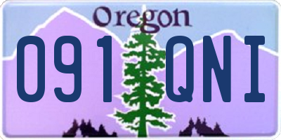 OR license plate 091QNI